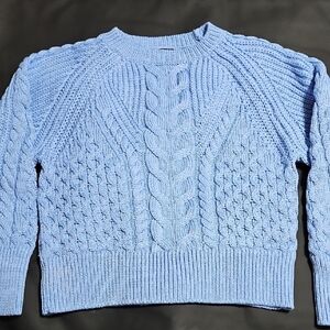 Banana Republic Light Blue Cable Knit Sweater